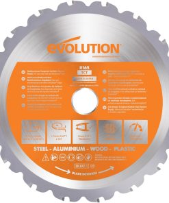 Evolution Power Tools R165TCT-18CS (Rage) Lame TCT multi-matériaux