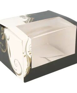 Boite pâtissière fenêtrée carton colorée 11 x 13 x 8 cm par 50