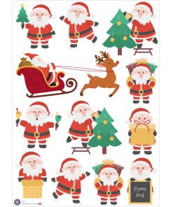 12 maxi stickers décoratifs Père Noël