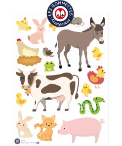 17 gommettes animaux de la ferme