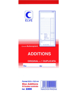 Blocs additions 50 dupli 3 taux TVA 235 x 102 mm
