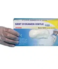 100 gants vinyles à usage unique poudré / petit 6.5